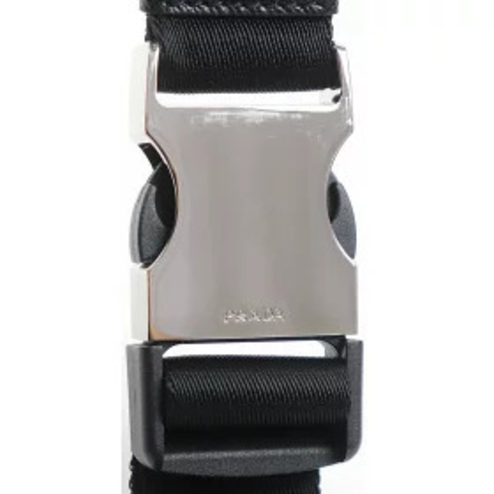 Prada Re Saffiano Leather Belt Bag Black Waist Crossbody Bum Sling Triangle - Picture 11 of 13